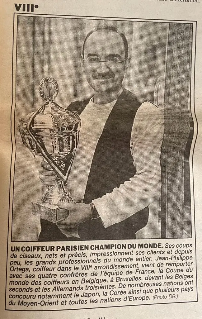 Jean-Philippe Ortega champion du monde de coiffure masculine paris 8e